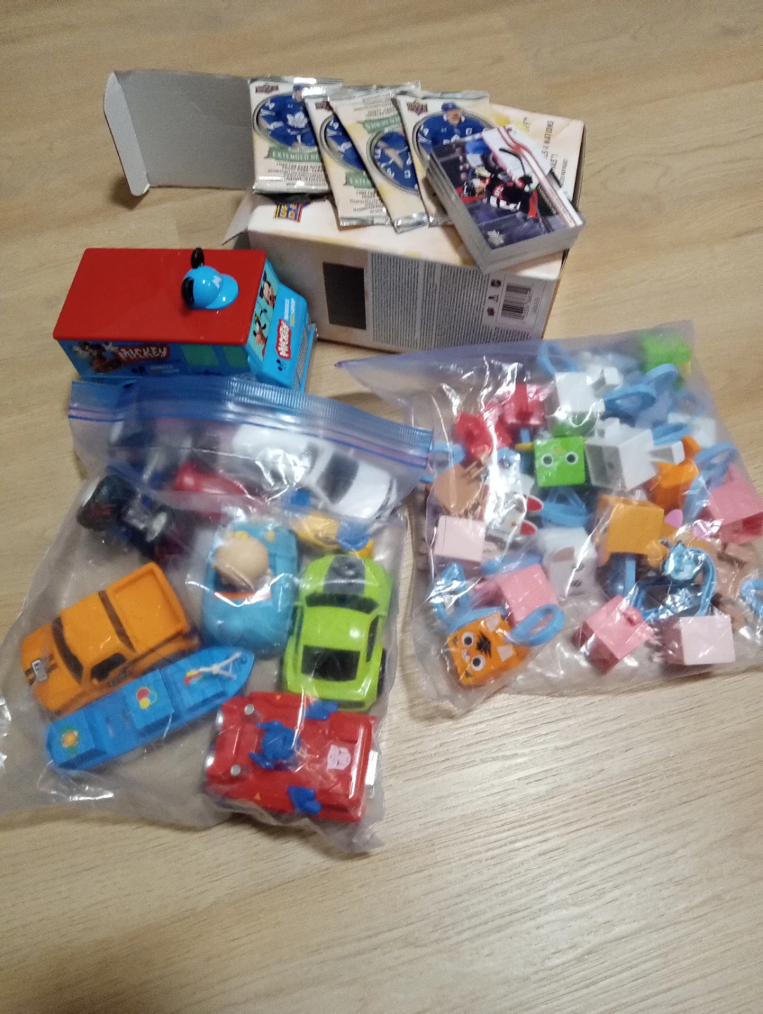 Assorted toys collections and Hockey Cards Bundle $15 for all.