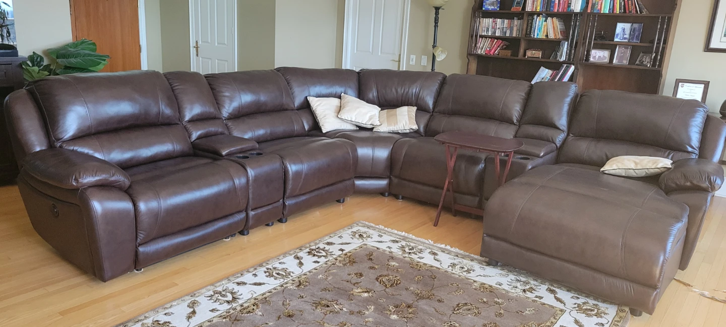 Leather sectional