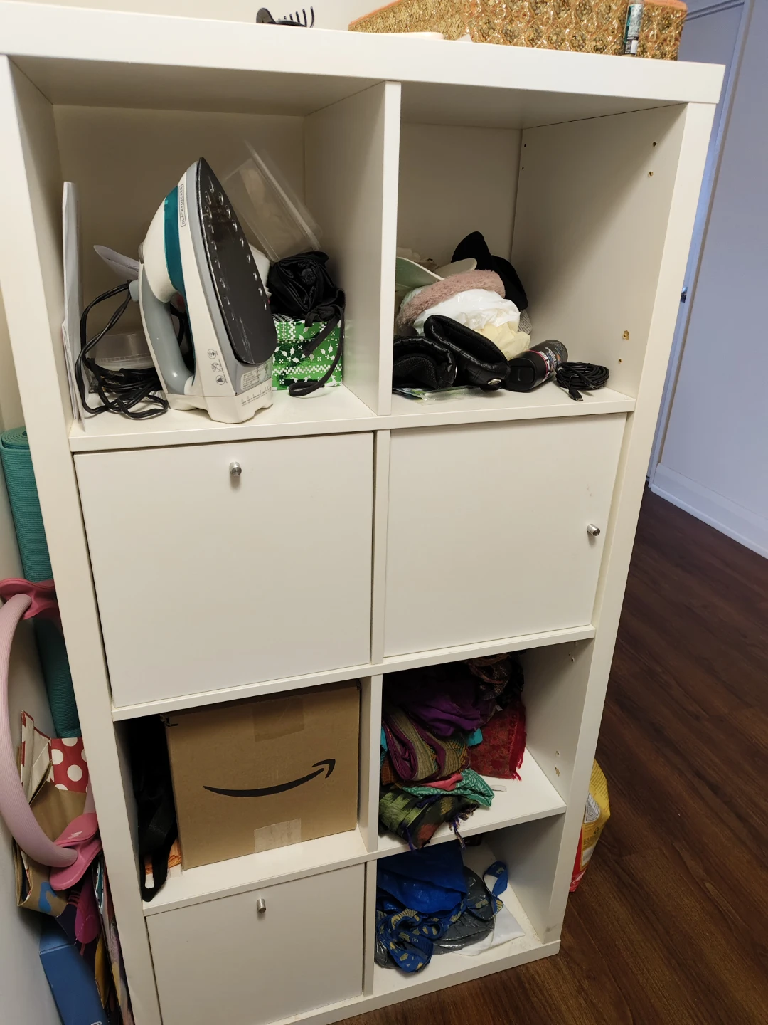 White 8-Cube Storage Shelf Unit