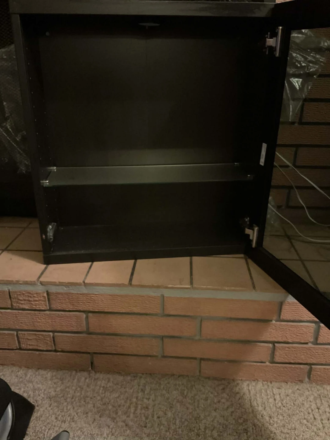 Black wall-mounted cabinet with glass door - photo 3