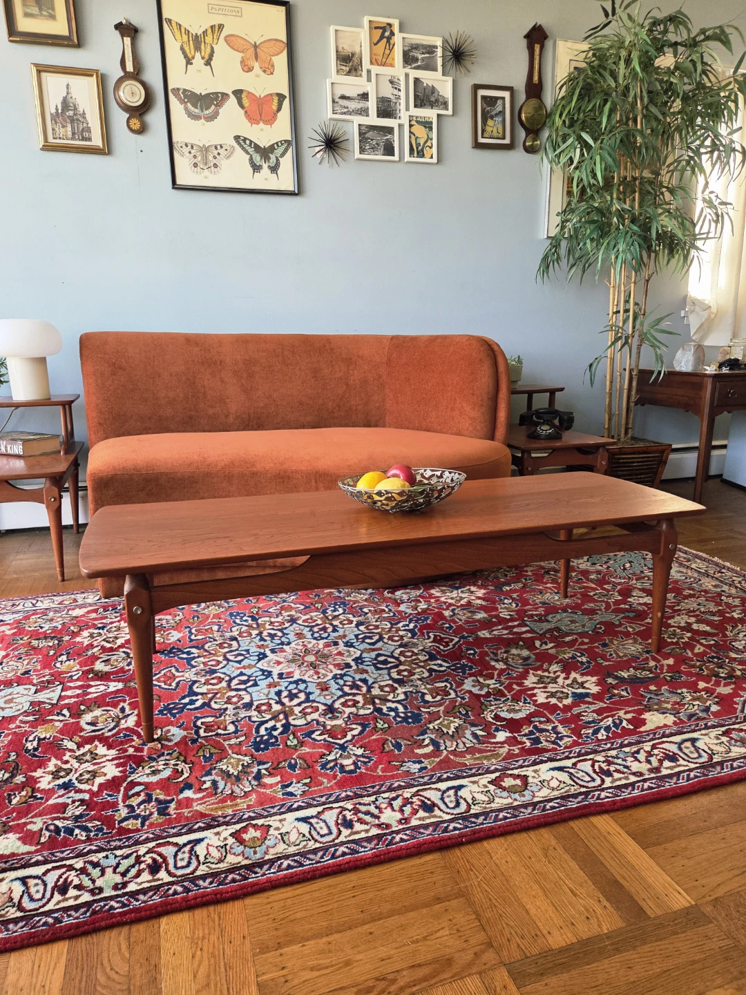 MCM Solid Walnut Surfboard Style Long & Narrow Coffee Table - photo 4