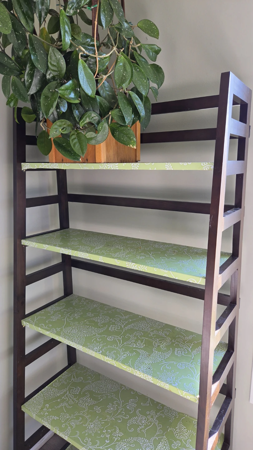 Dark Wood Four-Tier Shelf