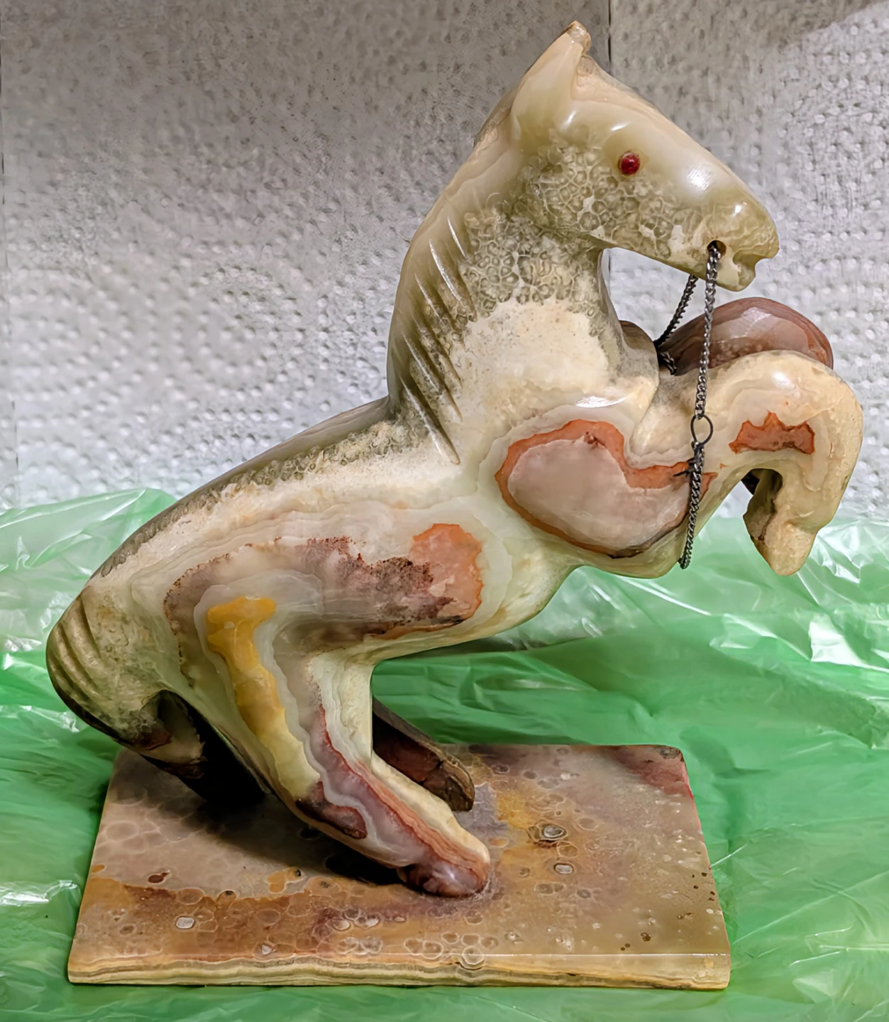 Stone Carved Horse Ornament