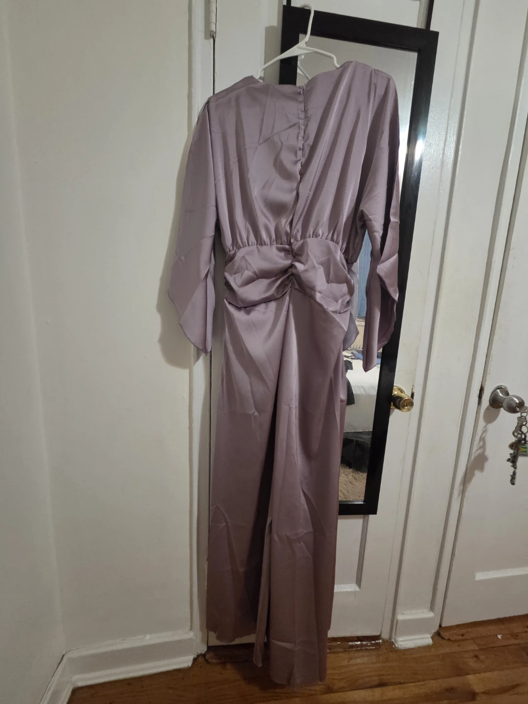 Mauve Satin Maxi Dress - photo 5