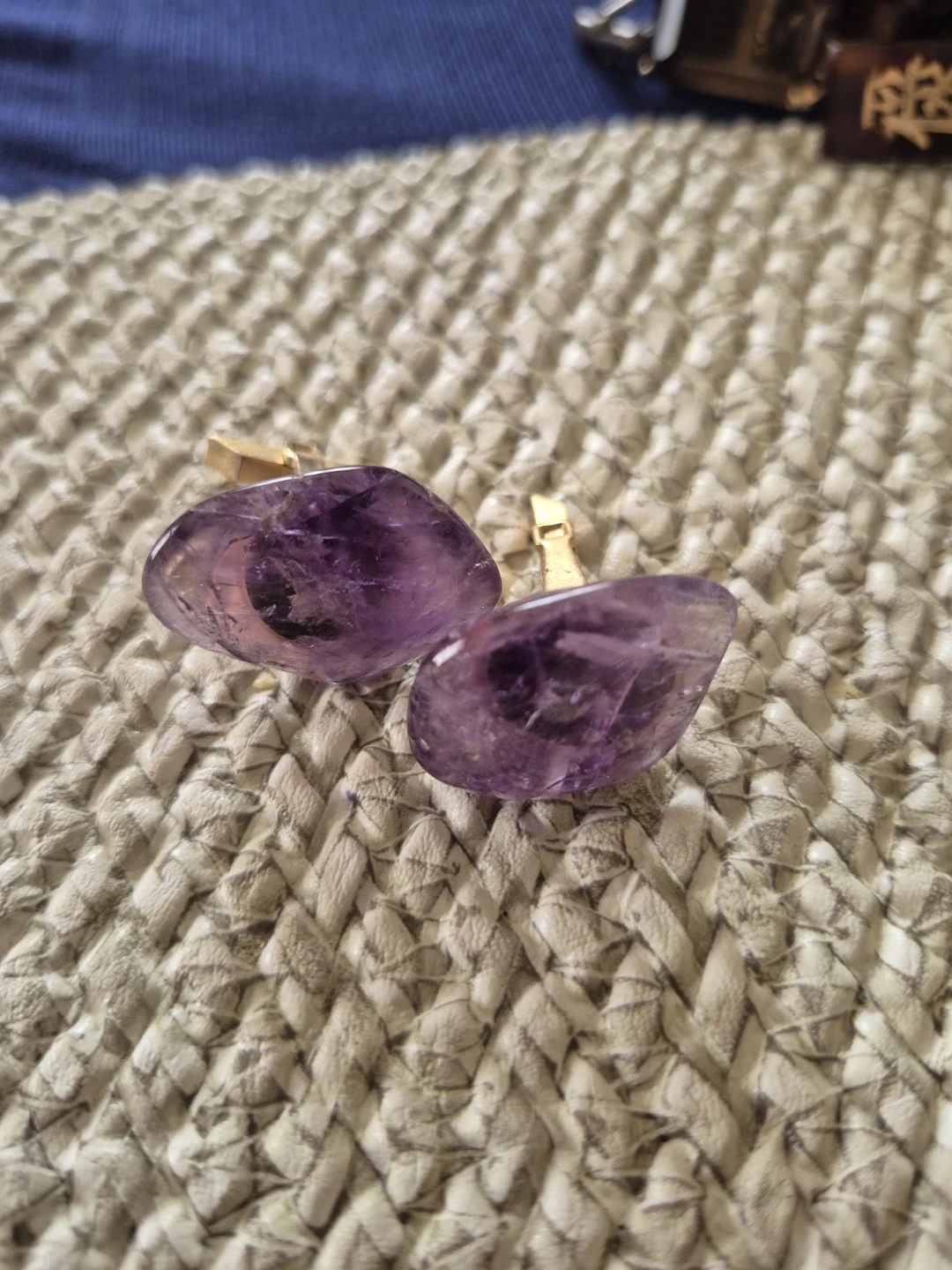 Natural Amethyst Cufflinks - photo 2