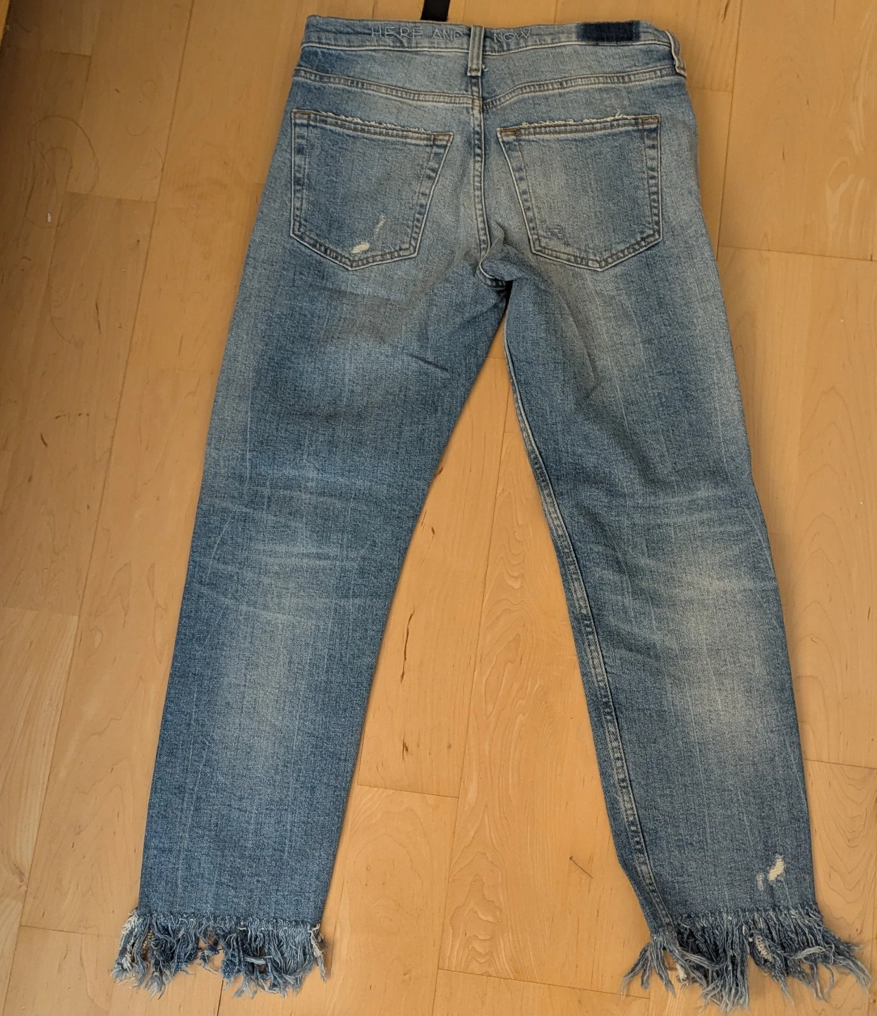 Zara Woman Embroidered Frayed Hem Distressed Jeans - photo 3