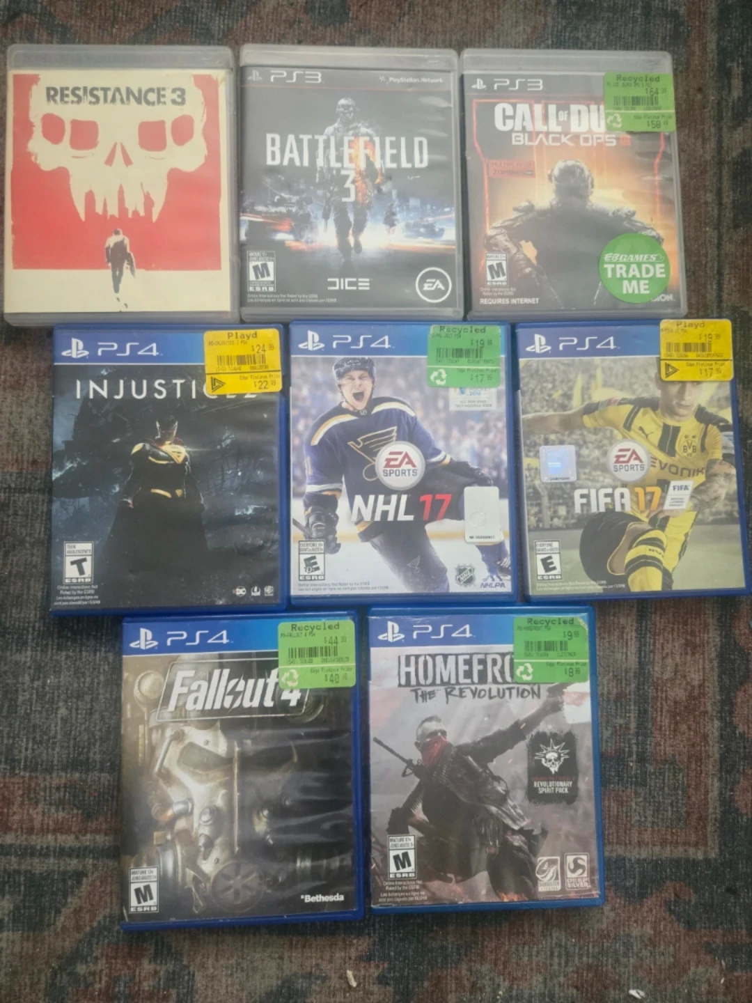 Collection of 8 PS3 and PS4 Video Games
