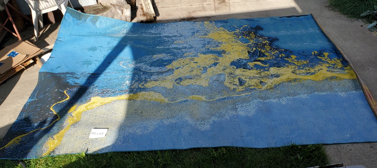 Eden Outdoor Rug Blue and Yellow