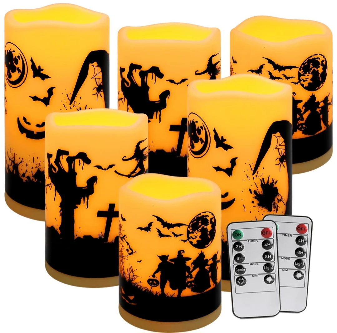 Set of 6 Halloween LED Candles with Remote Controls 🏈