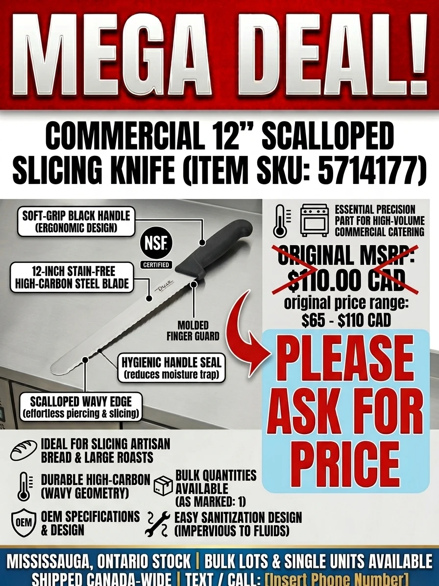 Commercial 12-inch Scalloped Slicing Knife