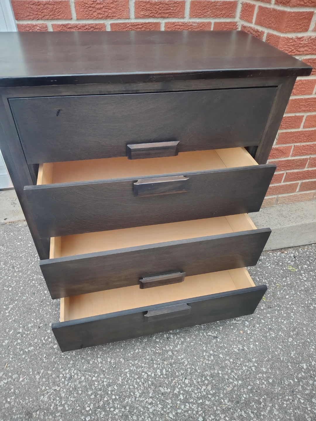 Dark Brown 4-Drawer Wooden Dresser