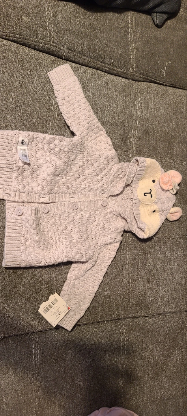 Carter's Baby Girl Knit Hoodie, Pink, 3-6 Months