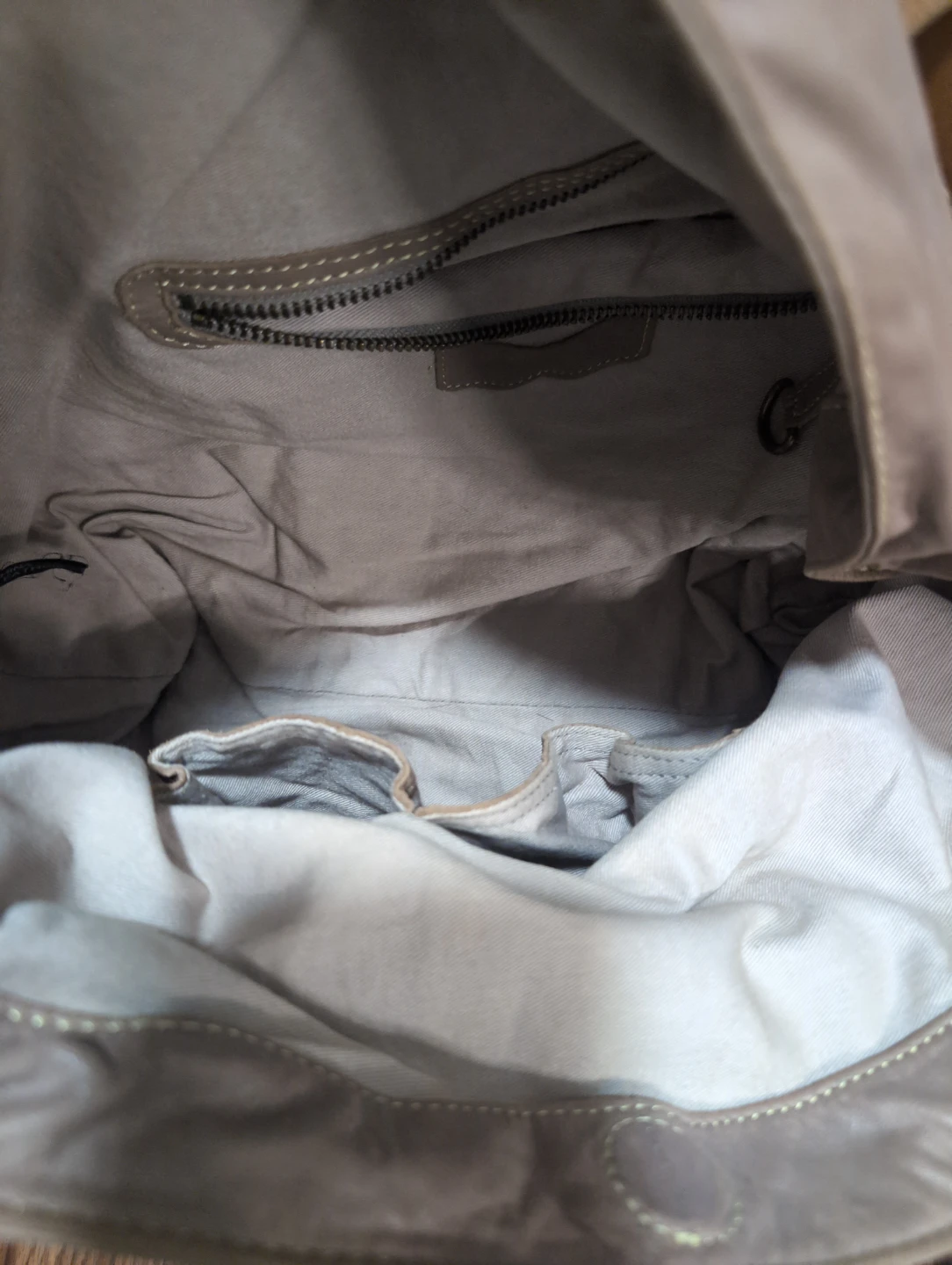 Taupe Genuine Leather Shoulder Bag - photo 2