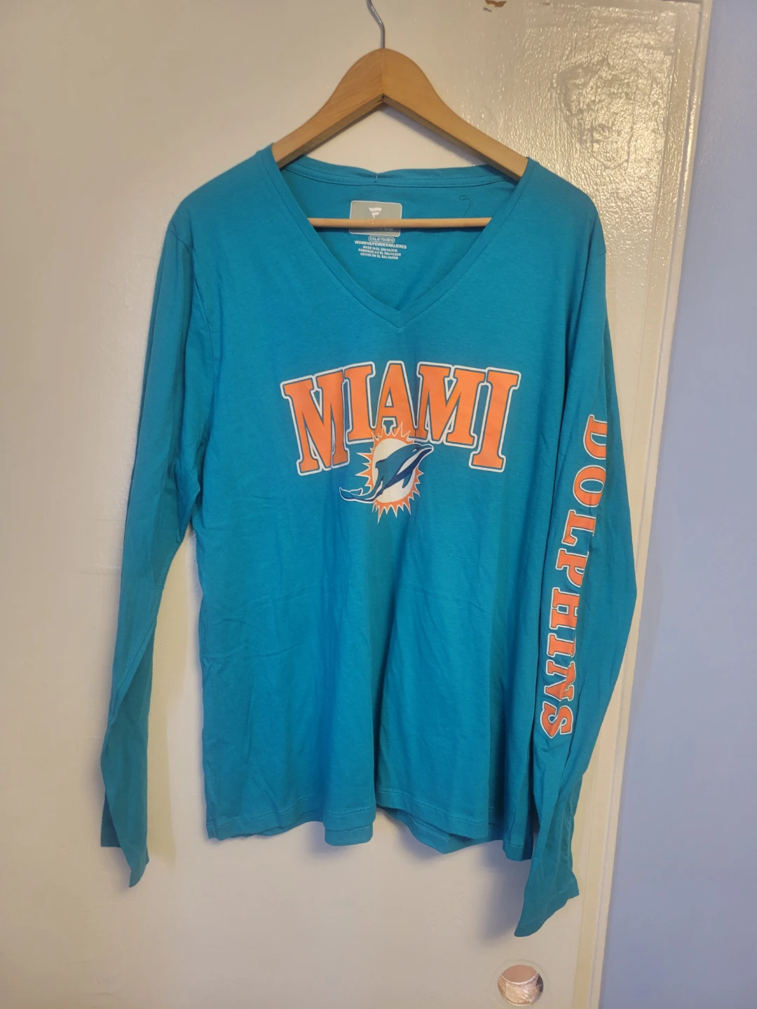 Fanatics Miami Dolphins V-Neck Long Sleeve Tee XXL - photo 3