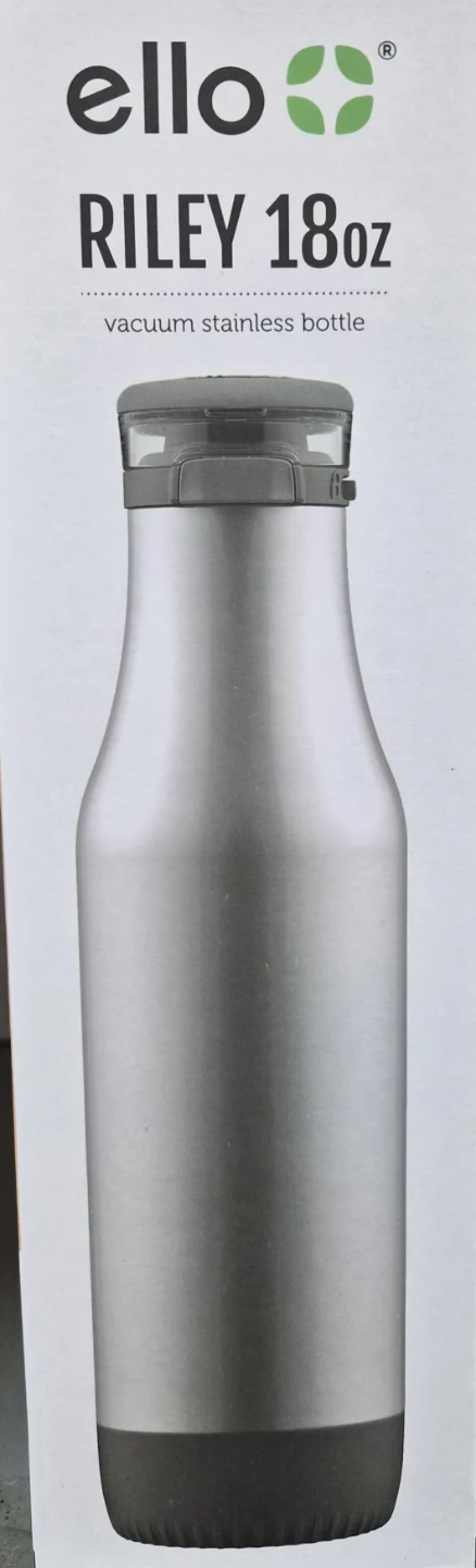 Ello Riley 18oz White Vacuum Stainless Bottle