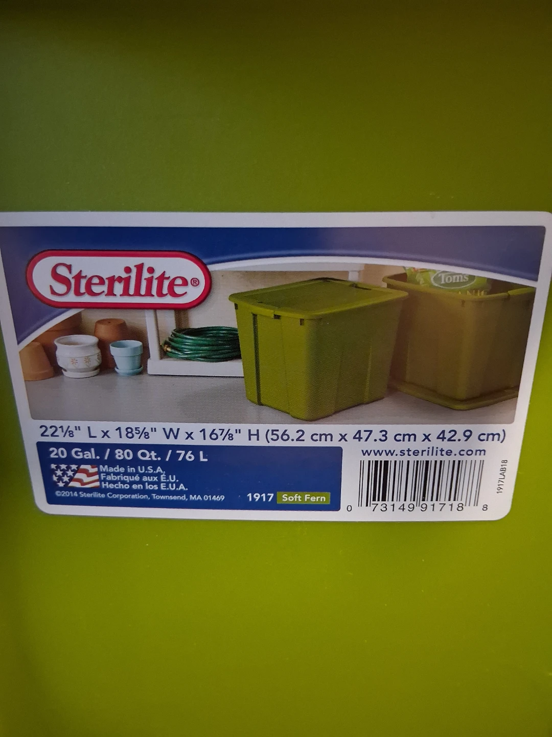 Sterilite 20 Gallon Storage Tote in Soft Fern - photo 3