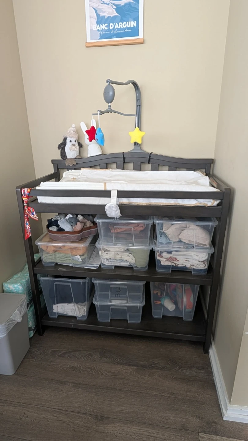Dark Wood Baby Changing Table