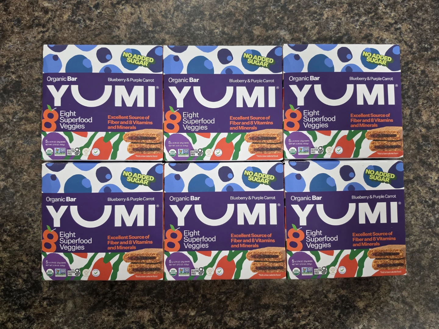 6 × YUMI Organic Blueberry & Purple Carrot