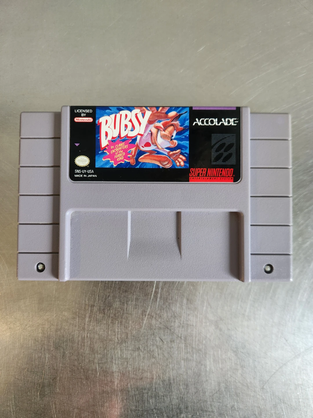 Bubsy Super Nintendo Game Cartridge