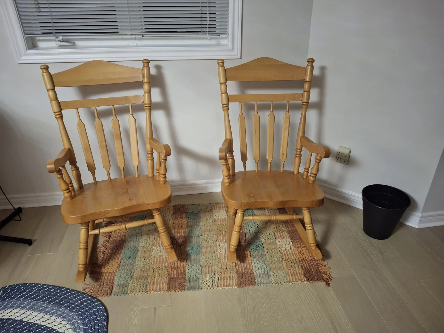 Set of Two Wooden Rocking Chairs
