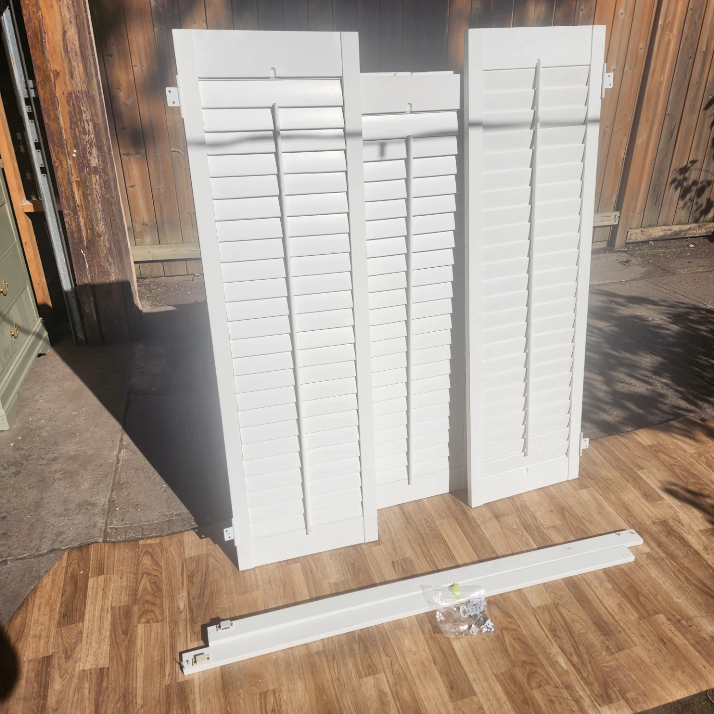 White Louvered Window Shutters