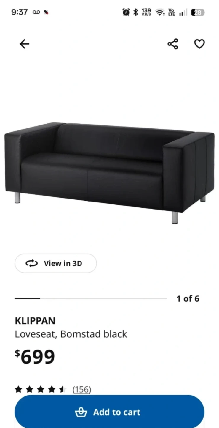 IKEA Klippan Loveseat - Bomstad Black - photo 2