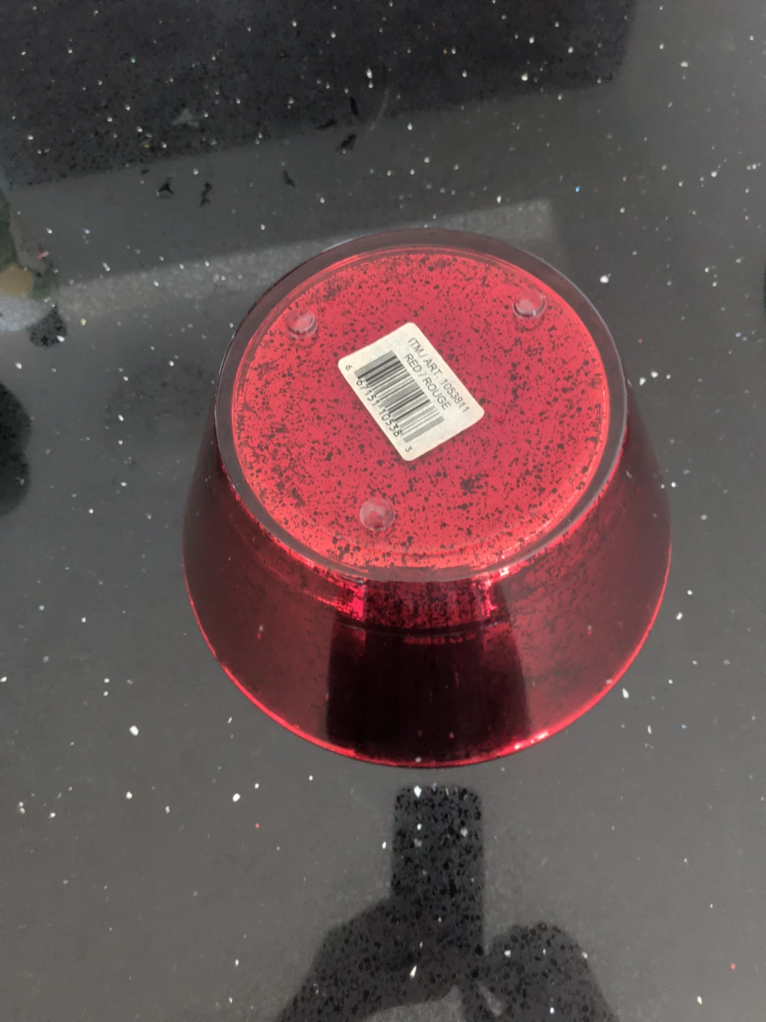 Red Mercury Glass Decorative Bowl - photo 3