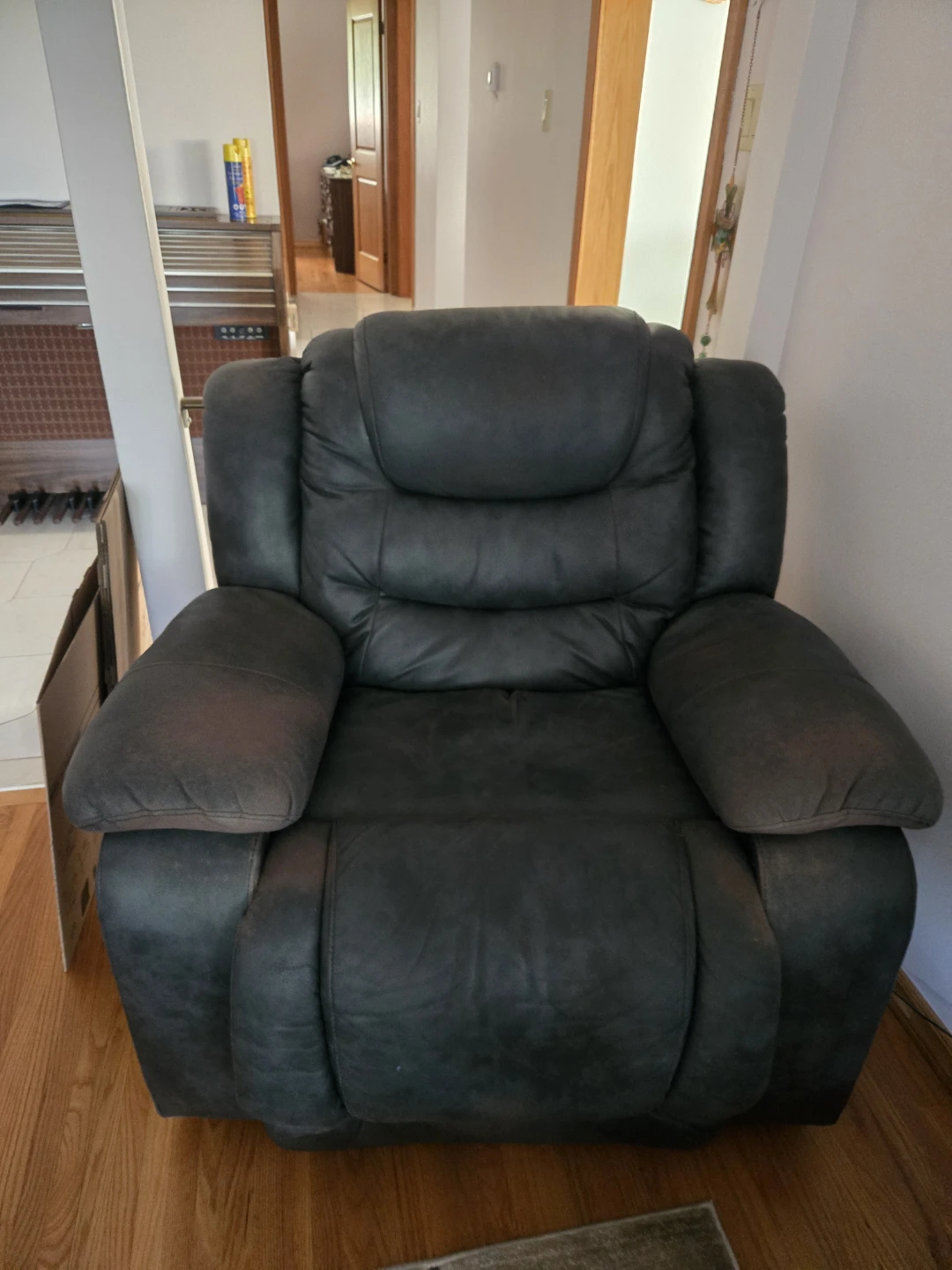 Dark Grey Reclining Sofa and Recliner Set - photo 2