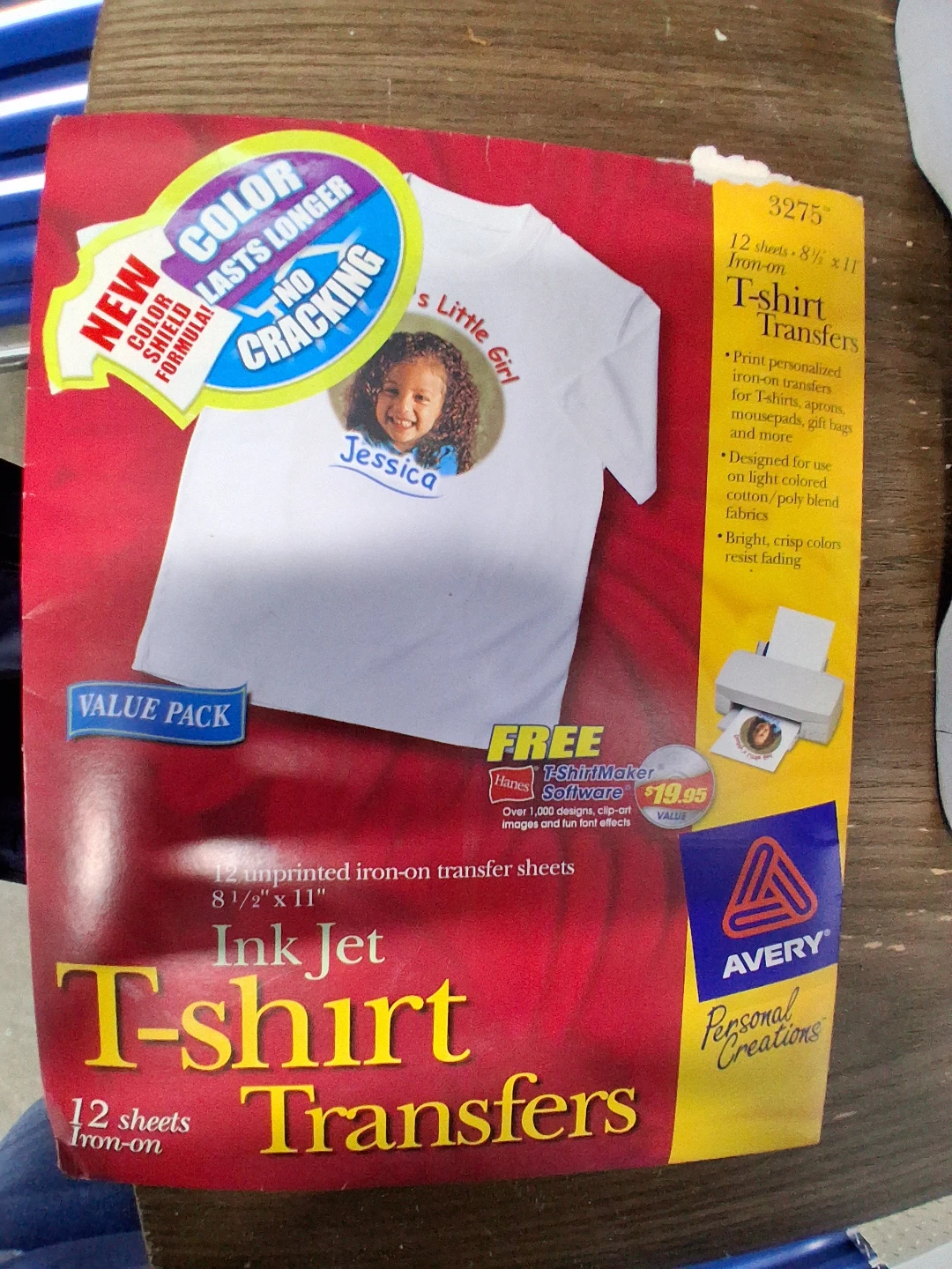 Avery Ink Jet T-Shirt Transfers 12 Sheets
