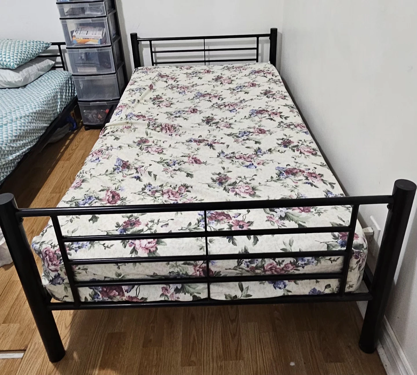 2 Twin black metal bed frames