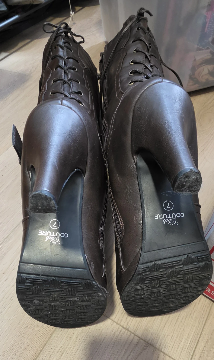 Club Couture brown high-heeled boots size 7 - photo 5
