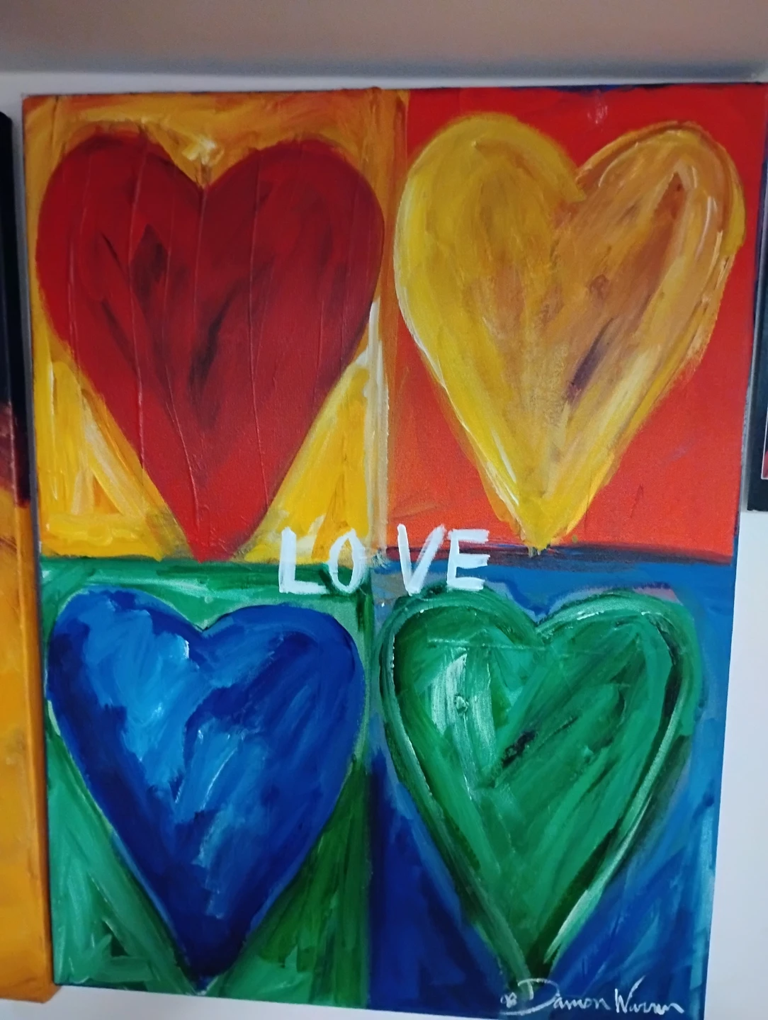 Damon Warren Love Heart Canvas Art