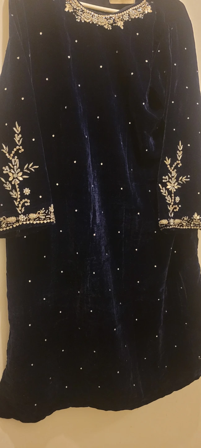 2 piece velvet pakistani dress - photo 3
