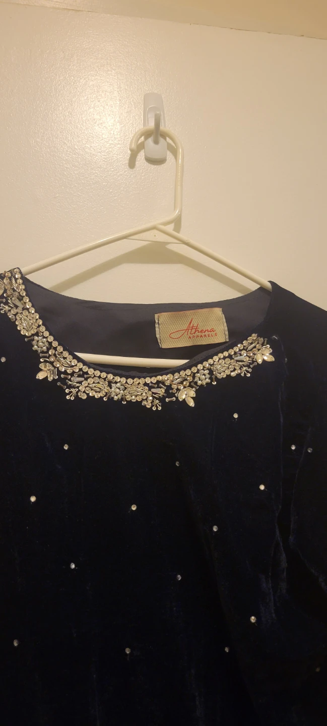 2 piece velvet pakistani dress - photo 5