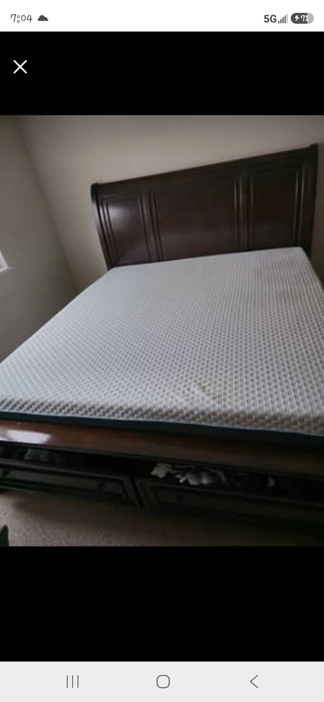 King Size Ashley Furniture Sleigh Bed with Storage & Mattress