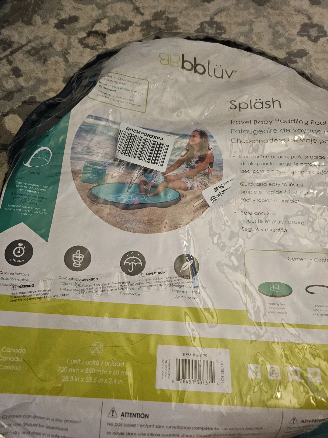 bbluv Splash Travel Baby Paddling Pool - photo 2