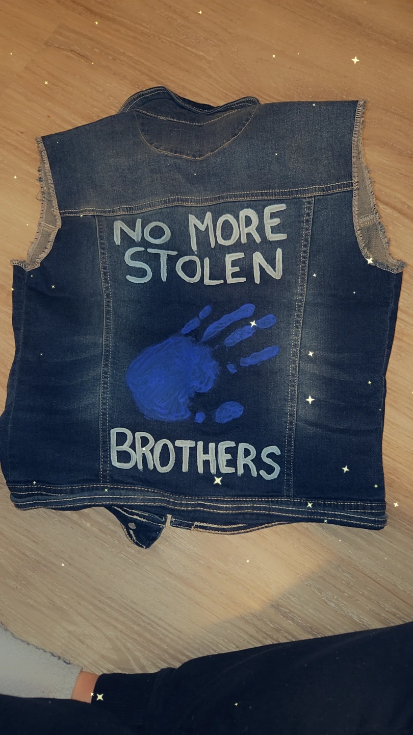 Hand-painted denim vest