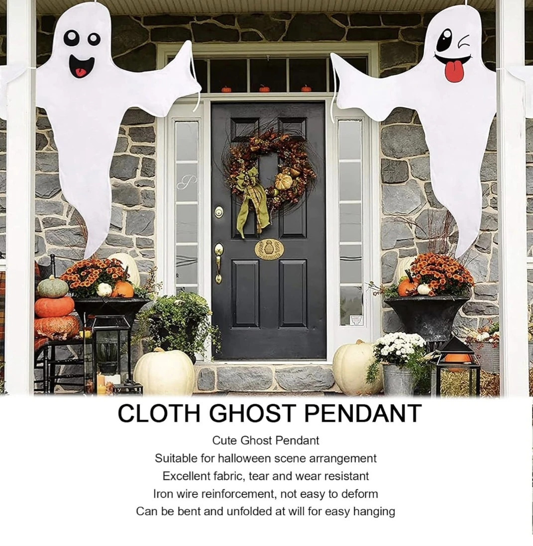 New outdoor Halloween Hanging Cloth Ghost set 2 Decorations - photo 2
