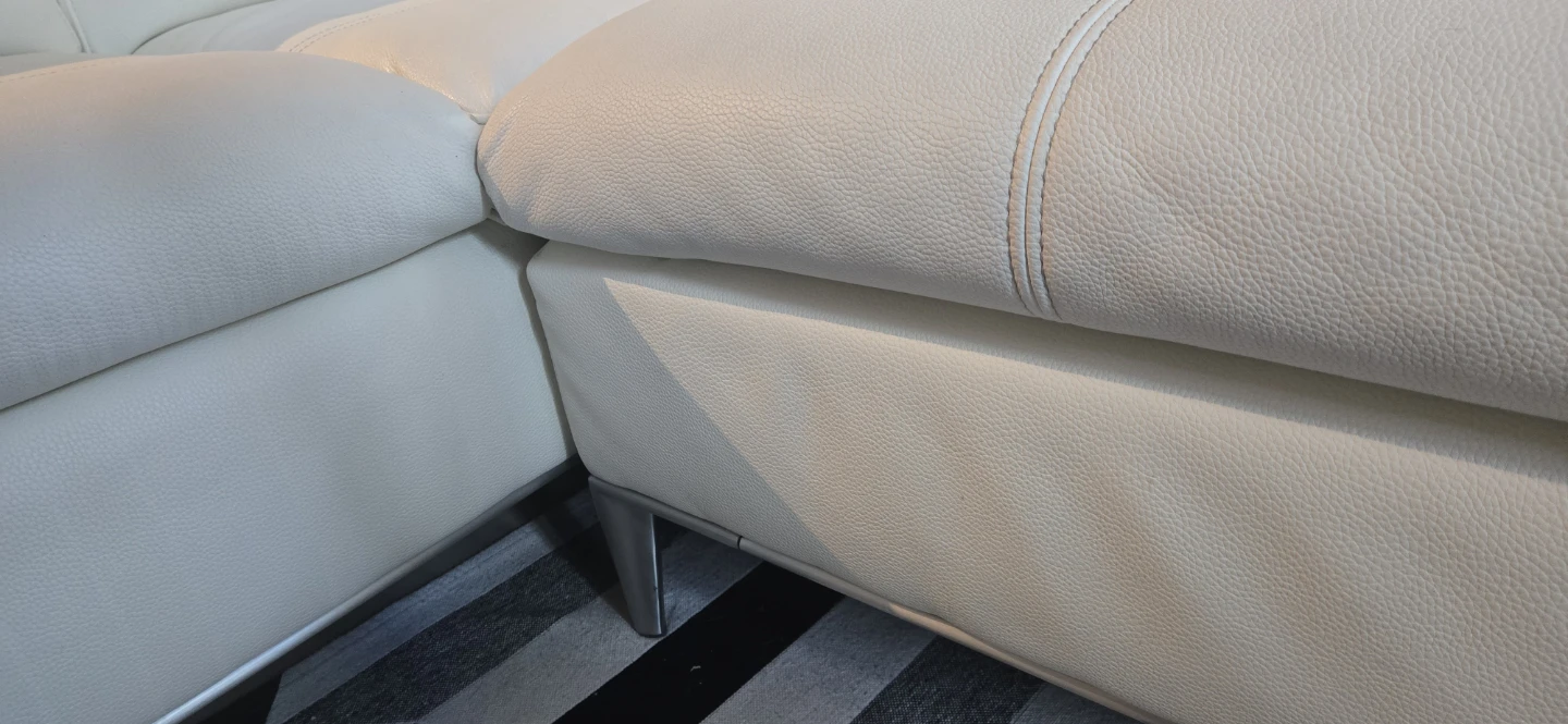 White Leather Sectional Sofa Andrew - photo 5