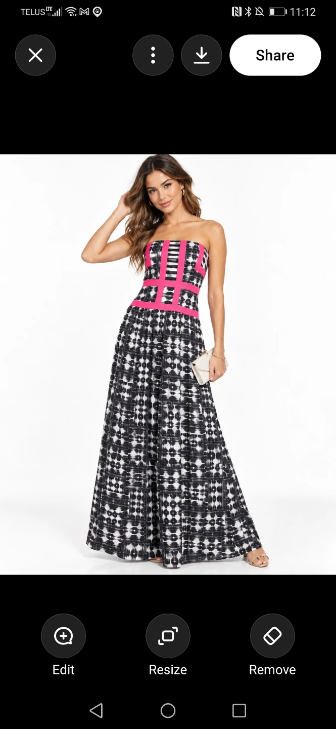 Gracelyn Black and White Patterned Maxi Dress