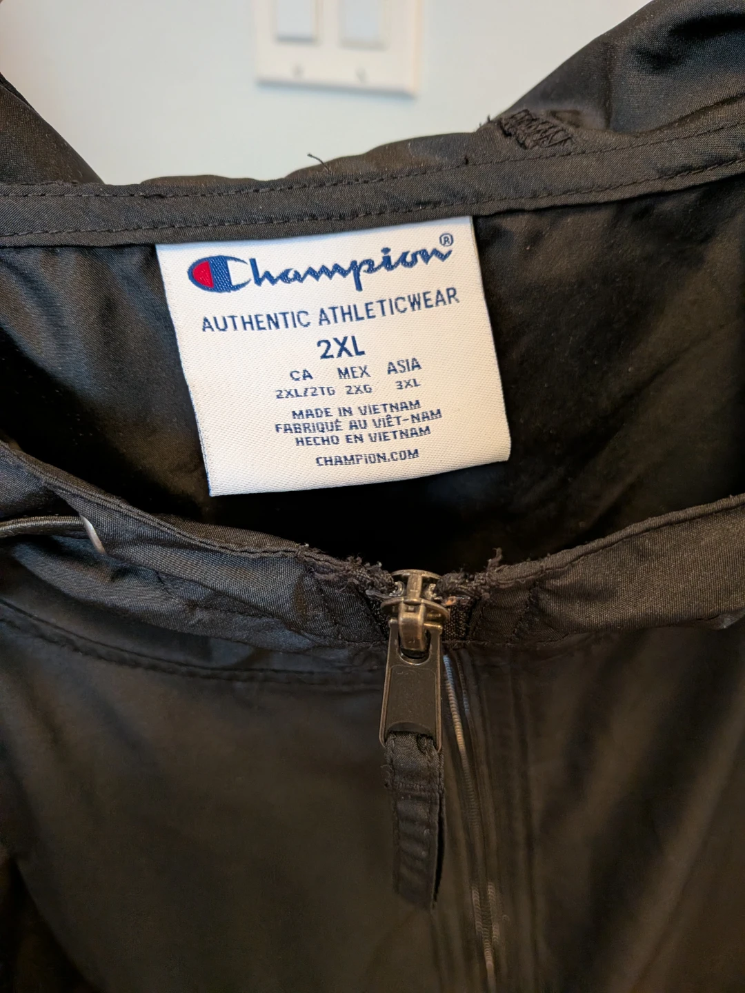 Champion Black Half-Zip Windbreaker Jacket 2XL 🏈 - photo 2
