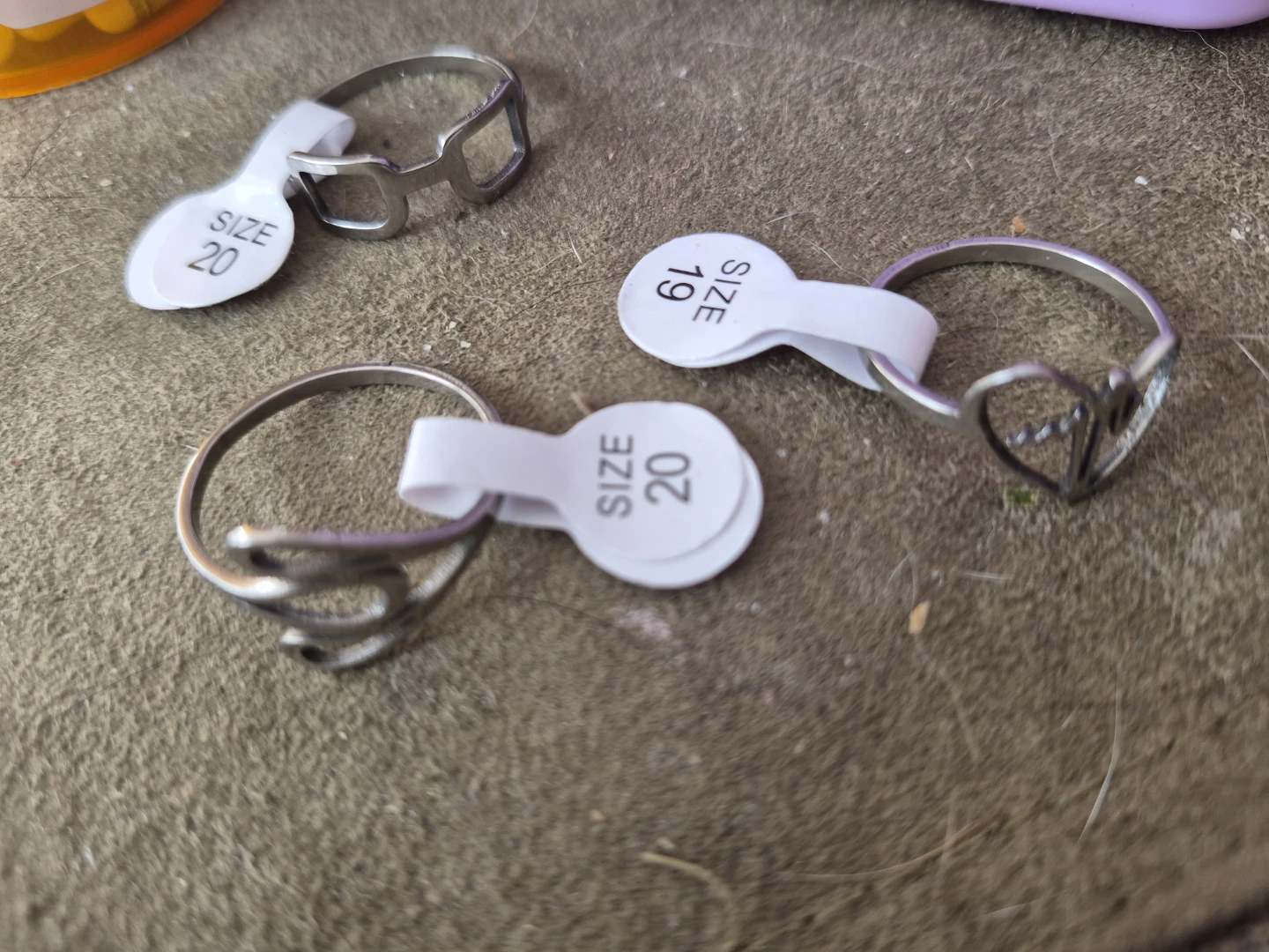 Set of Three Stainless steel Rings
