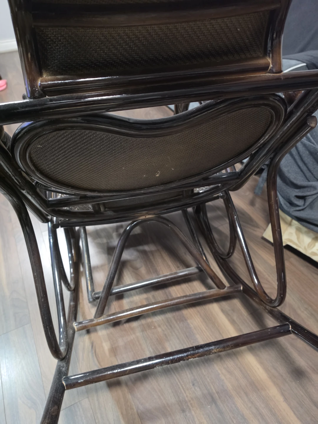 Dark Brown Rattan Rocking Chair with Footrest - photo 2