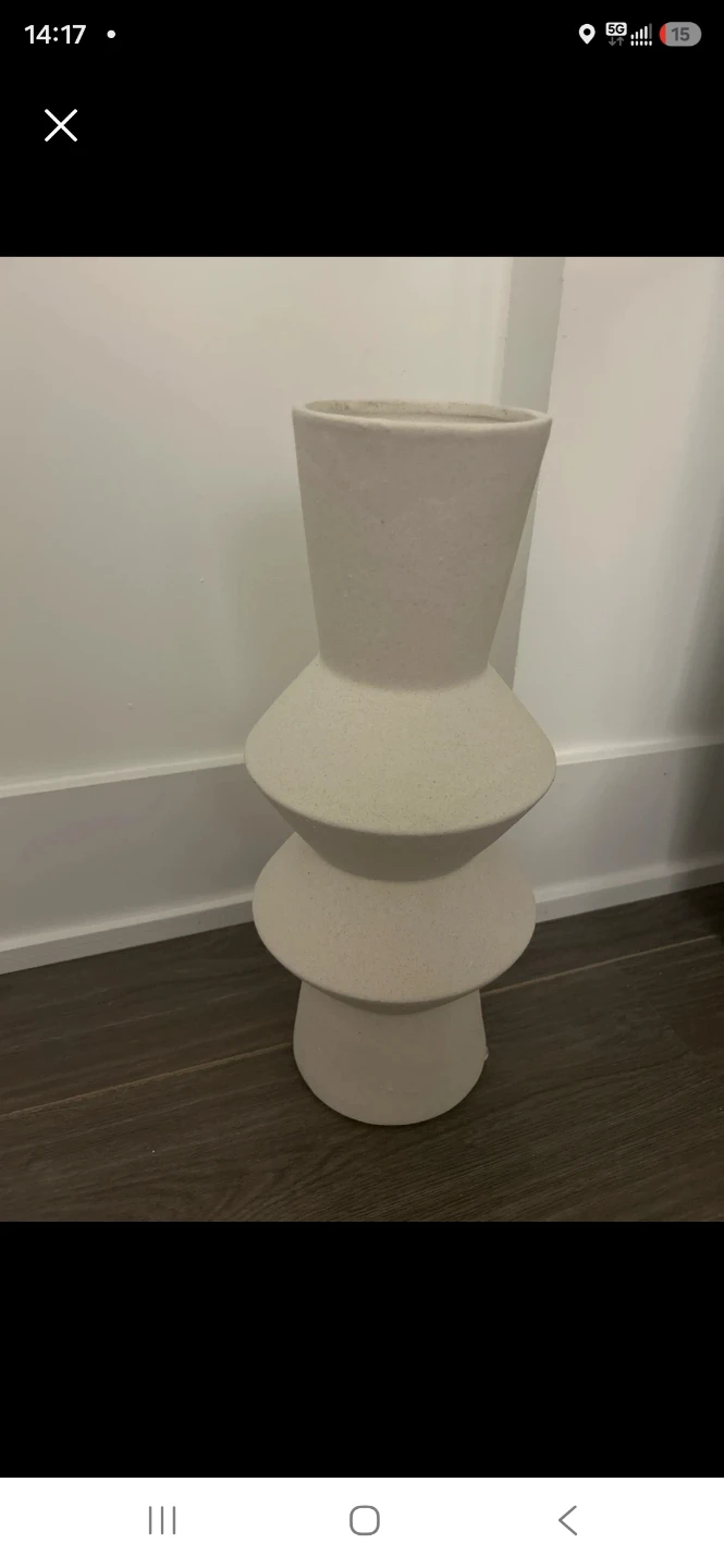 Off-white Textured Decorative Vase