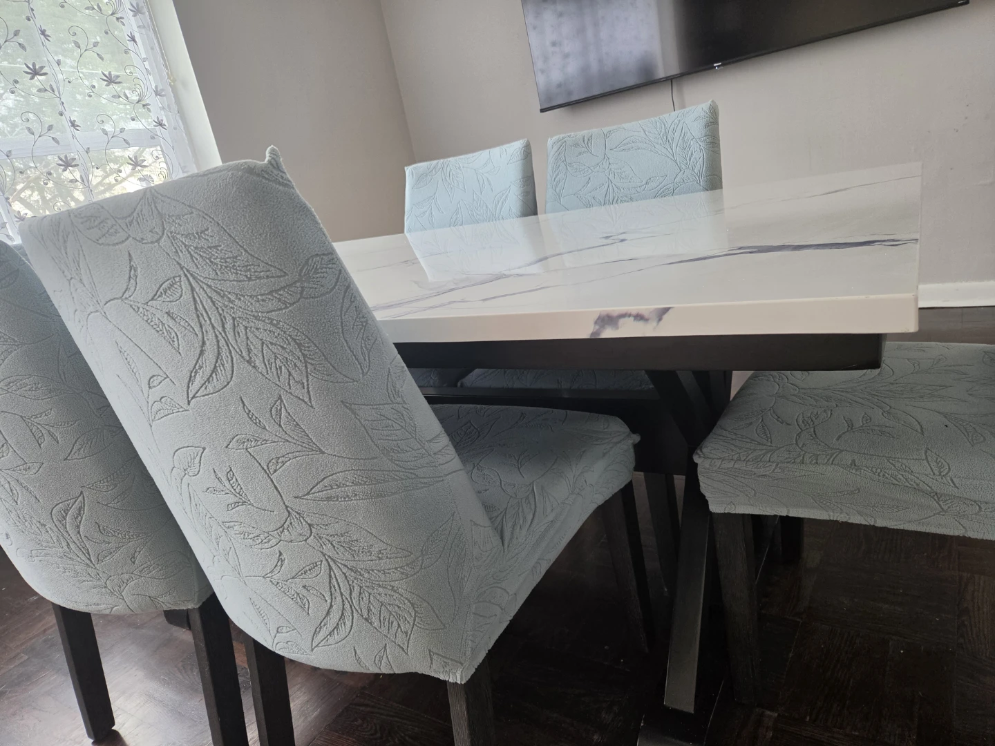 Marble table set with 6 chairs - photo 5