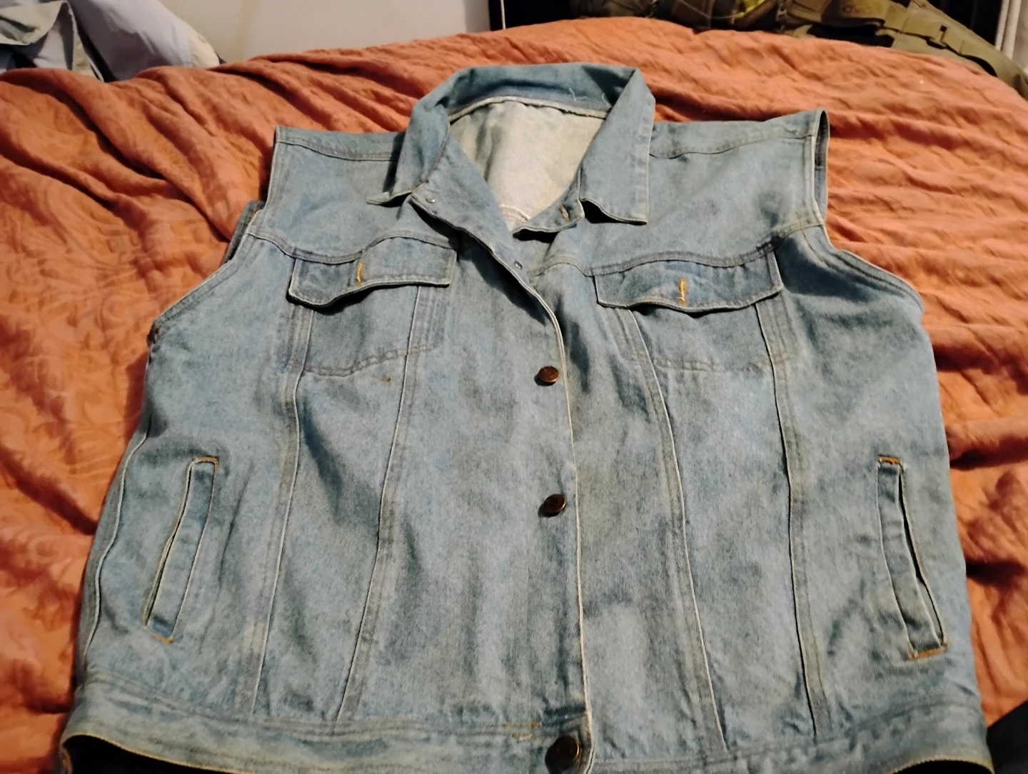 Vintage Denim Vest with Custom Embroidery - photo 2
