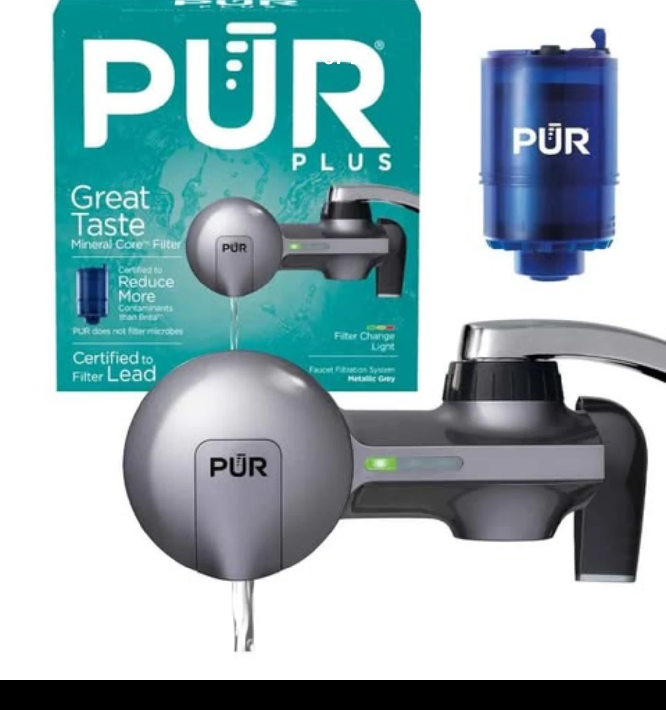 PUR Plus Faucet Filtration System Metallic Grey