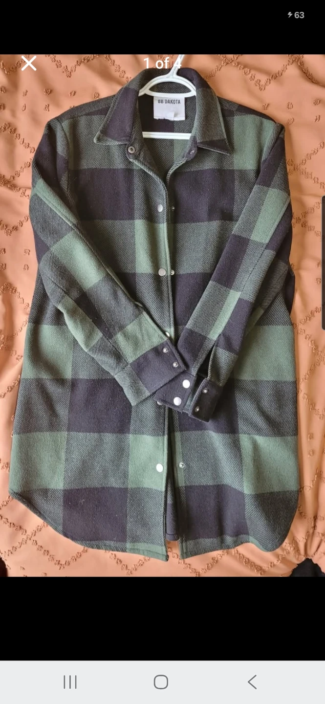 BB Dakota Green and Black Plaid Shirt Jacket