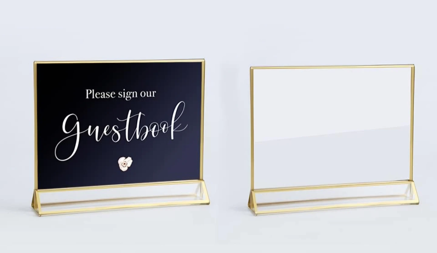 uniQooo Gold Acrylic Sign Holders 4x6 6-Pack - photo 2