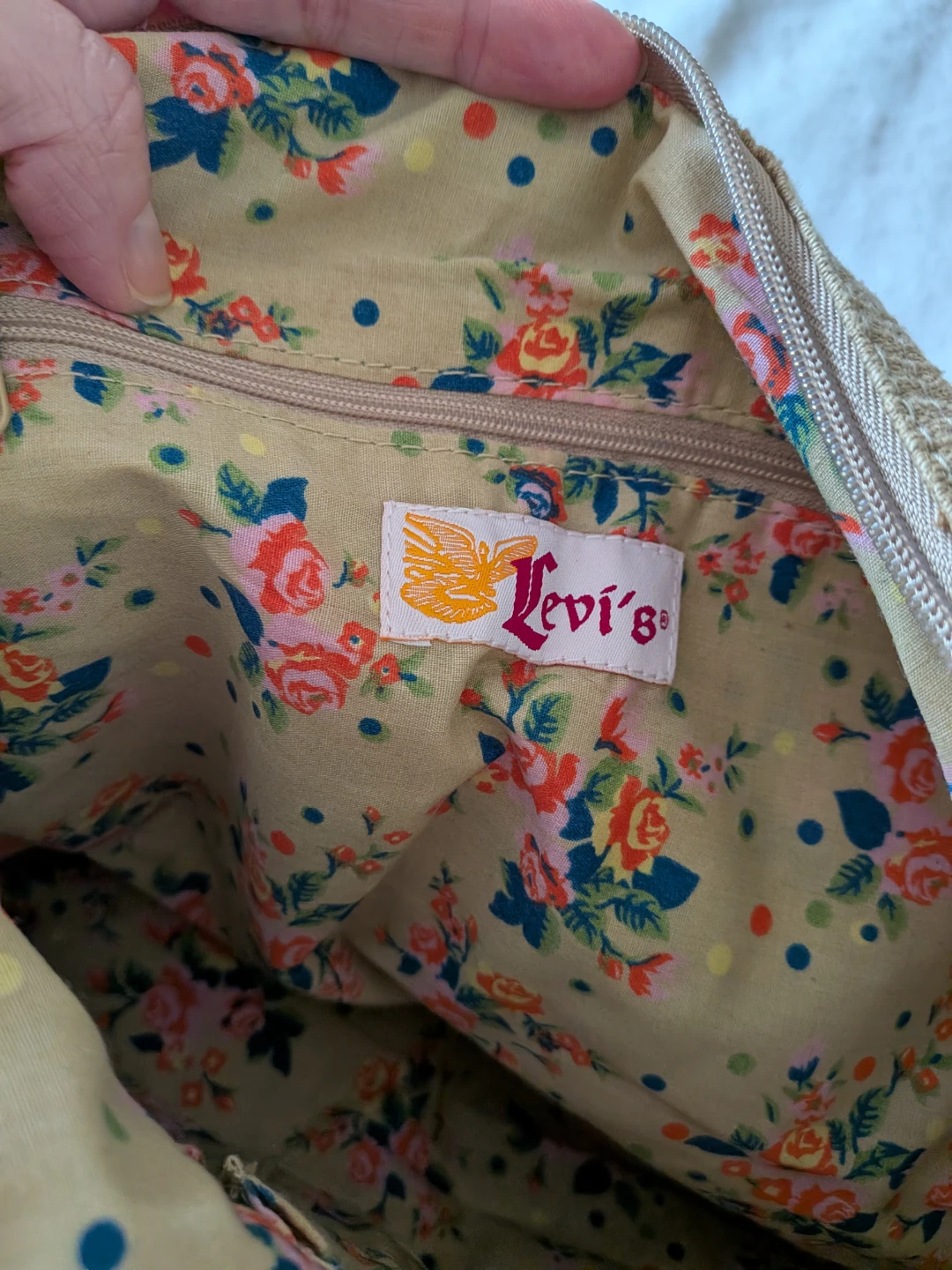 Vintage Levi’s Beige Canvas Shoulder Bag Denim Style Purse - photo 4
